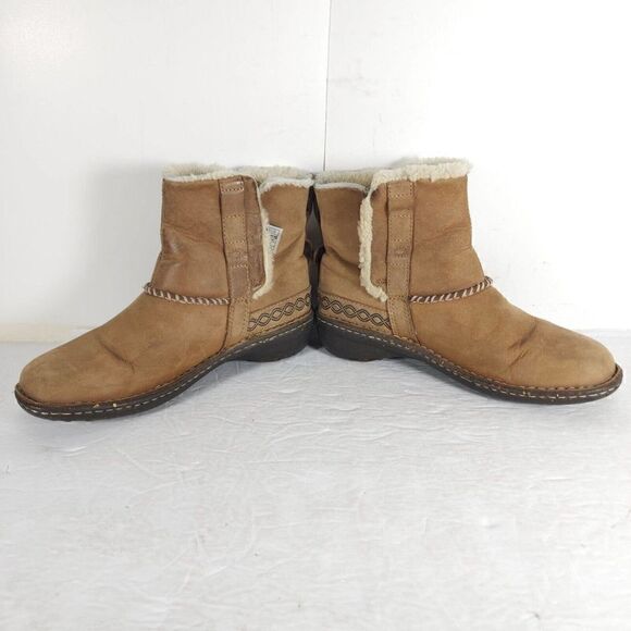 UGG Women's Cove US 7 Brown Leather Shearling Lined Ankle Winter Boots - Picture 6 of 16